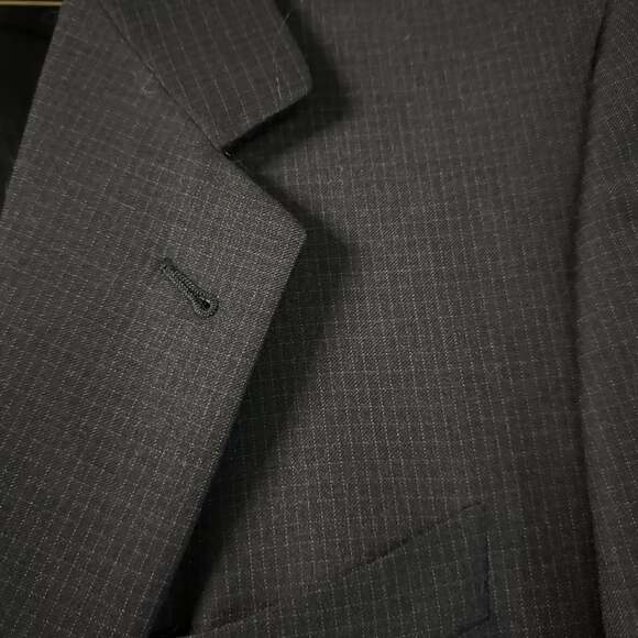 Canali Men's Black Gray Check Wool Sport Coat Jacket Blazer 42L - Picture 5 of 5